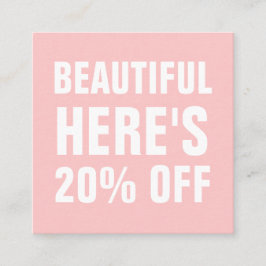 パステルピンクミニマリストトレンディーシンプル 割引カード