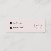 パステルピンクミニマルサンキューカード スキニー名刺 (裏面)