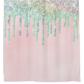 *~*パステルピンクミントコグラデーションーラルドリップAP7 シャワーカーテン (正面)