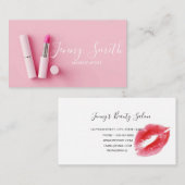 パステルピンクメイクアップアーティスト名刺 名刺 (正面/裏面)