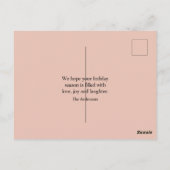 パステルピンクメリー&ファミリーフォト |ハッピーホリデー ポストカード (裏面)