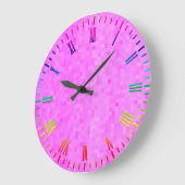 パステルピンクモザイク、大壁時計 ラージ壁時計 (傾斜)