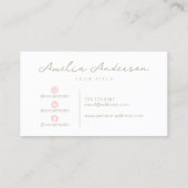 パステルピンクモダンプロフェッショナルソーシャルメディア 名刺 (裏面)