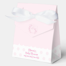 パステルピンクモダン水玉模様ユニコーンベビーシャワー フェイバーボックス