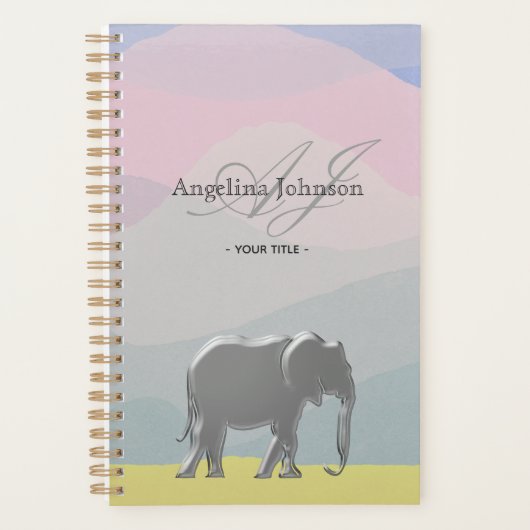 パステルピンクモノグラムの プランナー手帳 (正面)