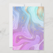 パステルピンクユニコーン液体ガーリー大理石 招待状 (裏面)