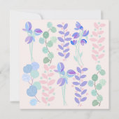 パステルピンクラベンダーお洒落ベビーシャワー 招待状 (裏面)