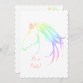 パステルピンクラベンダーホース誕生日カスタム招待状 招待状 (正面/裏面)