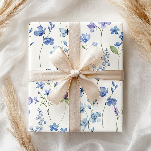 パステルピンクラベンダー春フローラ ラッピングペーパー