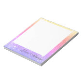 パステルピンクラベンダー金ゴールドグリッタースパークル ノートパッド (回転)
