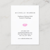 パステルピンクリップ水彩メイクアップアーティスト 名刺 (裏面)