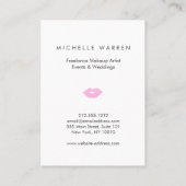 パステルピンクリップ水彩メイクアップアーティスト 名刺 (裏面)