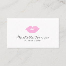 パステルピンクリップ水彩メイクアップアーティスト 名刺