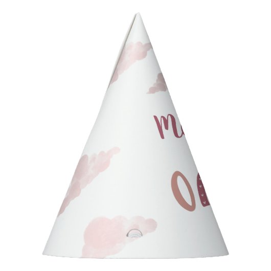 パステルピンクレインボーあなたの名前は1つの誕生日を変える パーティーハット (左)