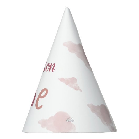 パステルピンクレインボーあなたの名前は1つの誕生日を変える パーティーハット (右)