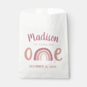 パステルピンクレインボーあなたの名前は1つの誕生日を変える フェイバーバッグ (正面)