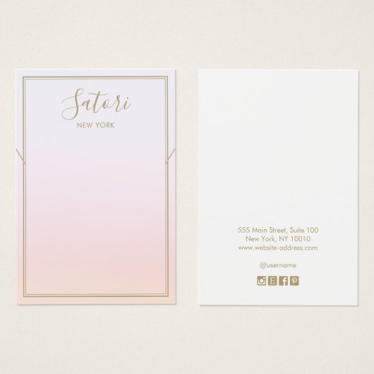 パステルピンクレインボーグラデーションスクリプトネックレスディスプレイ (正面&裏面)