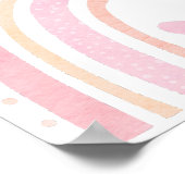 パステルピンクレインボーサン1stバースデーウェルカムサイン ポスター (角)