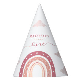 パステルピンクレインボーボホクラウド誕生日 パーティーハット