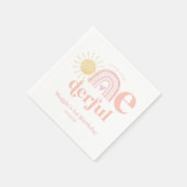 パステルピンクレインボーリトルオ恋しく思ンダーフル誕生日 スタンダードカクテルナプキン (角)