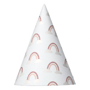 パステルピンクレインボーワンファースト誕生日 パーティーハット
