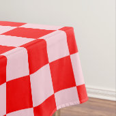 パステルピンクレッドチェッ市松模様にカーボードヴィンテージ テーブルクロス (インサイチュ)