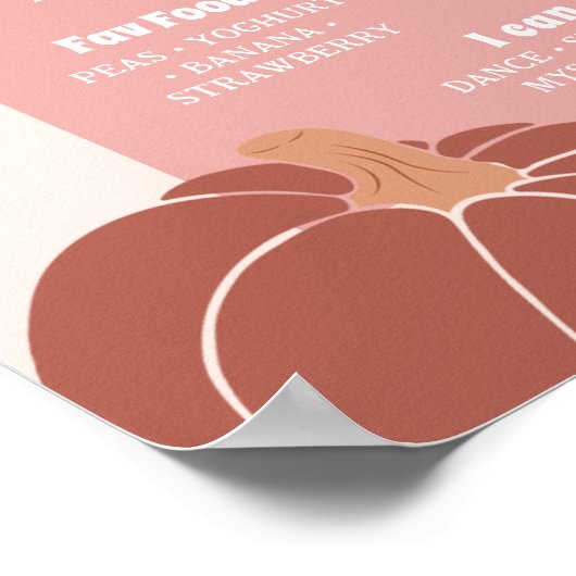 パステルピンクレトロパンプキンファースト誕生日マイルストーン ポスター (角)