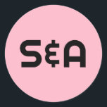 パステルピンクレトロモノグラムの結婚ズ ラウンドシール<br><div class="desc">クラシック楽しむフォントと美しいカラーパレットを備えたおもしろいで明るい色のデザインでレトロなエレガンスを取り入れモダンる。</div>