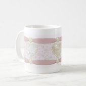 パステルピンクレースパールベビーフォトマグ コーヒーマグカップ (正面左)