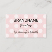 パステルピンクロゼ60s水玉模様ハンドメイ点々のあるド 名刺 (正面)