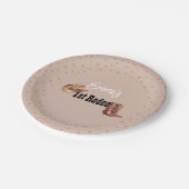 パステルピンクロデオウェスタン女性のカーボーイ1st誕生日 ペーパープレート (アングル)