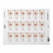 パステルピンクロマンチックバラオンホワイト結婚ズ ラベル (フルシート)