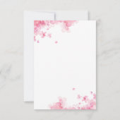 パステルピンクロマンチックフローラの水の色の甘い16 招待状 (裏面)