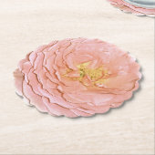パステルピンクローズコースター ペーパーコースター (アングル)