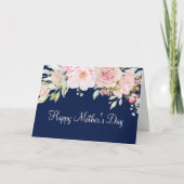 パステルピンクローズフラワーフローラハッピーマザーズデイ カード (正面)