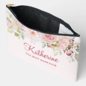 パステルピンクローズフラワーフローラ最高のザママ アクセサリーポーチ (見開き)