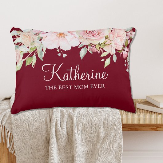パステルピンクローズフラワーフローラ最高のザママ アクセントクッション