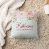 パステルピンクローズフラワーフローラ最高のザママ クッション (ブランケット)