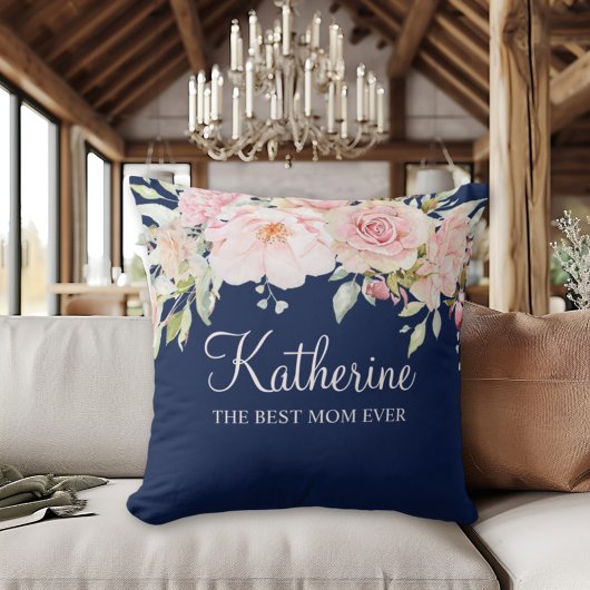パステルピンクローズフラワーフローラ最高のザママ クッション