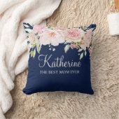 パステルピンクローズフラワーフローラ最高のザママ クッション (ブランケット)