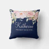 パステルピンクローズフラワーフローラ最高のザママ クッション (裏面)