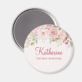 パステルピンクローズフラワーフローラ最高のザママ マグネット (正面/裏面)
