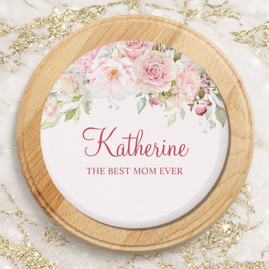 パステルピンクローズフラワーフローラ最高のザママ マグネット