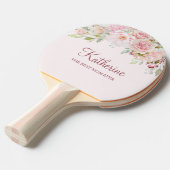 パステルピンクローズフラワーフローラ最高のザママ 卓球ラケット (正面アングル)