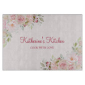 パステルピンクローズフラワーフローラ母の日ギフト カッティングボード (正面)