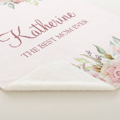 パステルピンクローズフラワー最高のフローラママ シェルパブランケット (3/4)