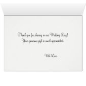 パステルピンクローズモノグラム結婚の感謝の写真 (内部横(下))