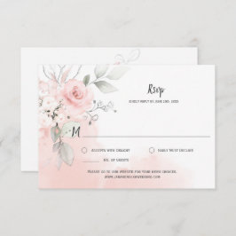 パステルピンクローズ淡い色のピンクウォーター洗剤 出欠カード