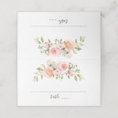 パステルピンクローズ花模様ズモダンボタニカル結婚ズ プレイスカード (外部開封)