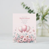 パステルピンクローゼズリボンベビーシャワーソフトエレガントソフト (スタンド正面)